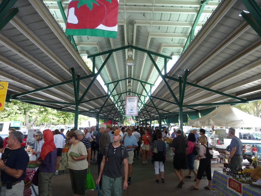 People at Davis Farmer’s Market