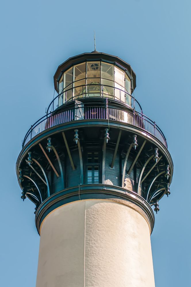 The top part of Bodie Island Lighthouse