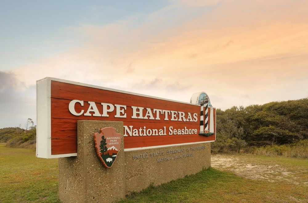Welcome sign of Cape Hatteras National Seashore