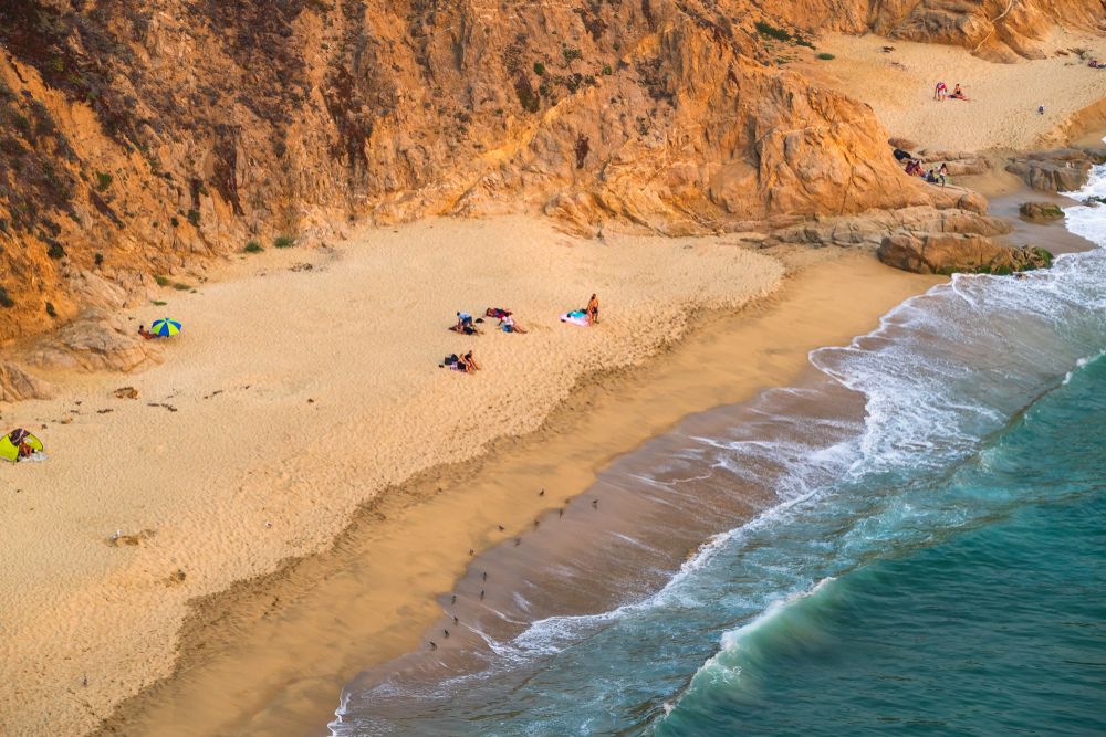 People at Gray Whale Cove State Beach
