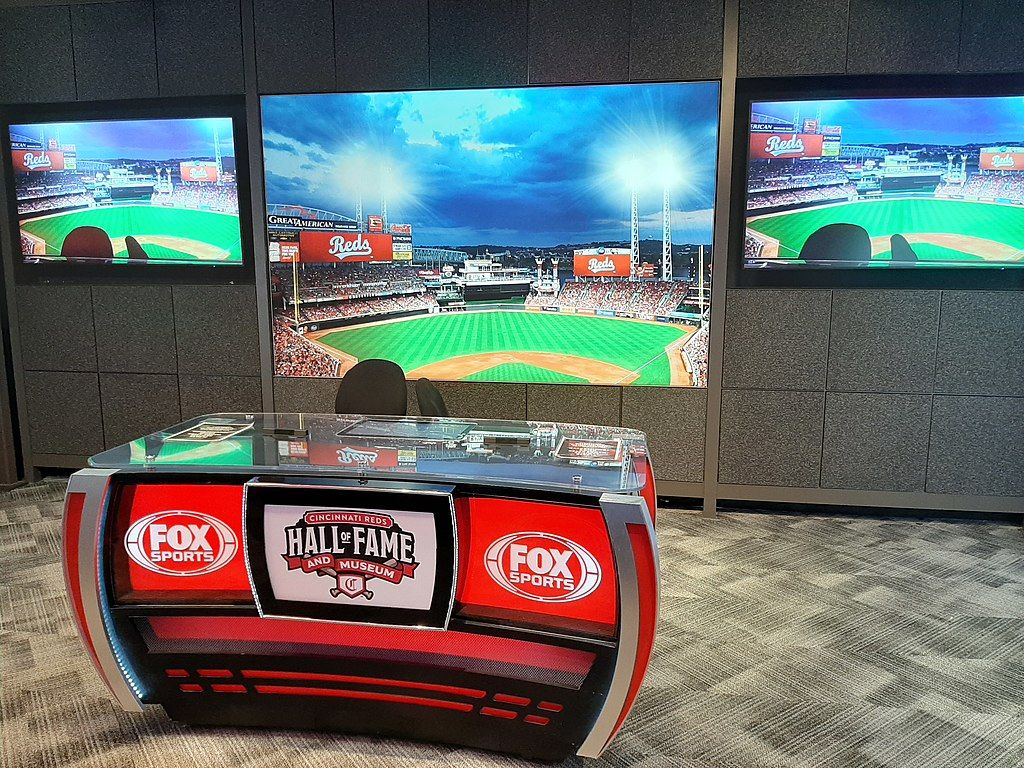 Announcer booth in Reds Hall of Fame and Museum