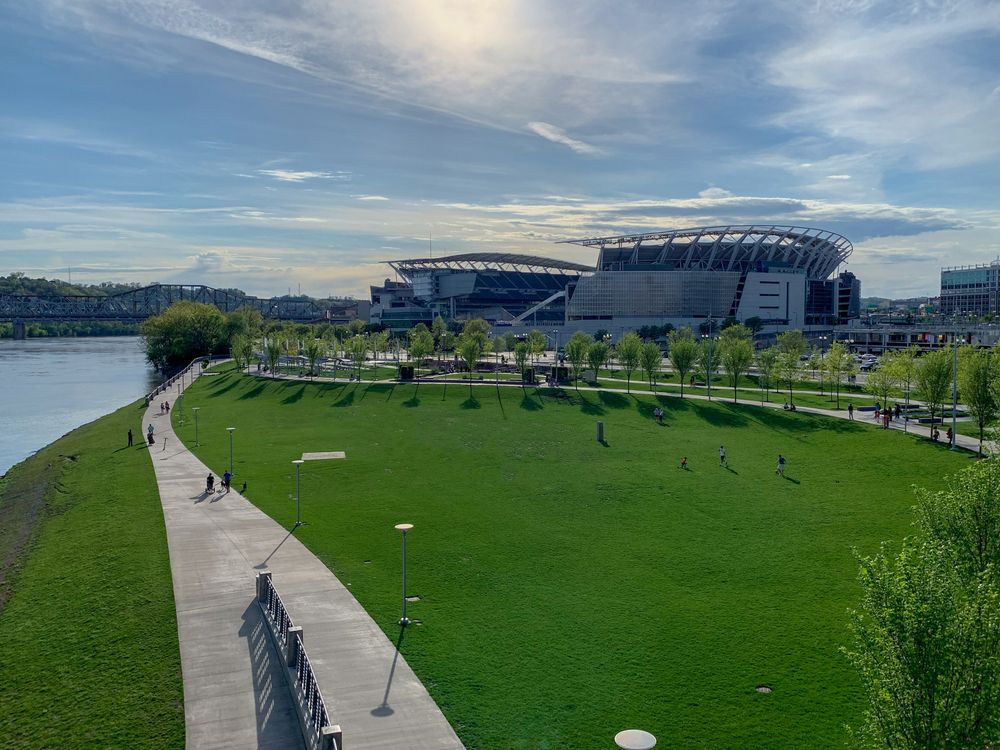 Aerial view of Smale Riverfront Park