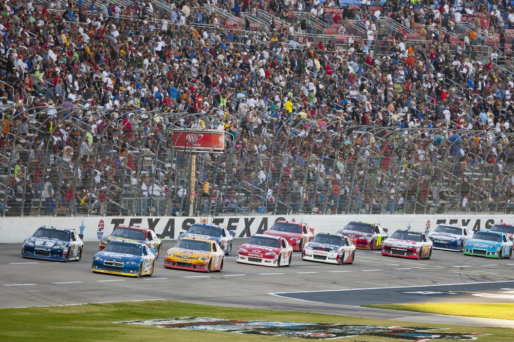 Race cars at Texas Motor Speedway