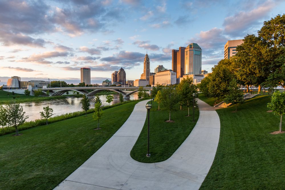 Paved pathways at Bicentennial Park