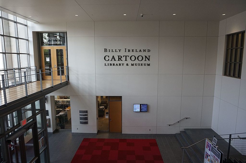 Name sign of Billy Ireland Cartoon Library and Museum