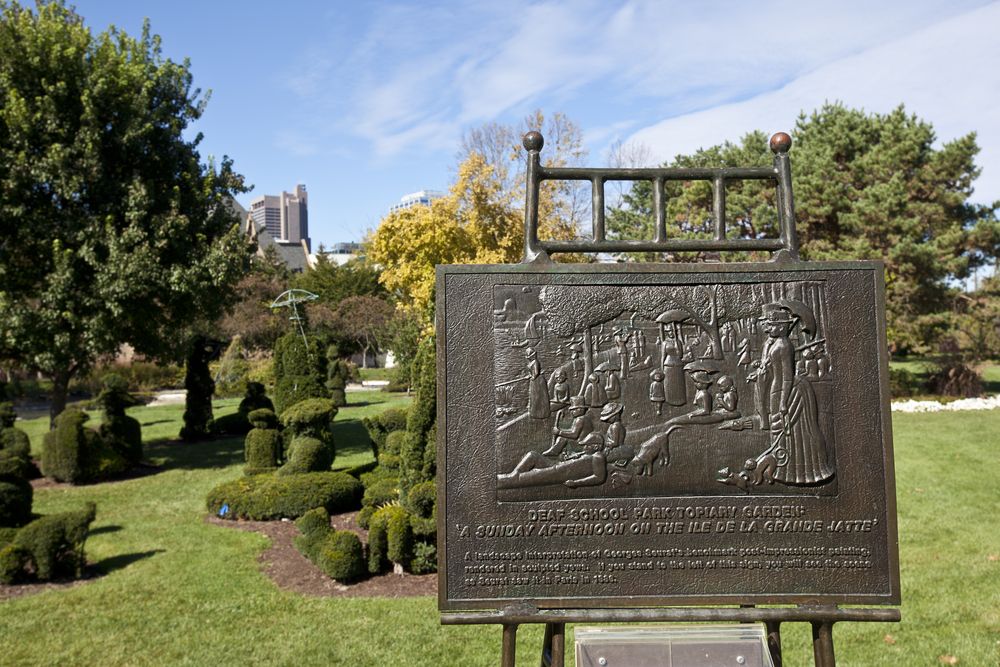 Bronze plaque of Topiary Park