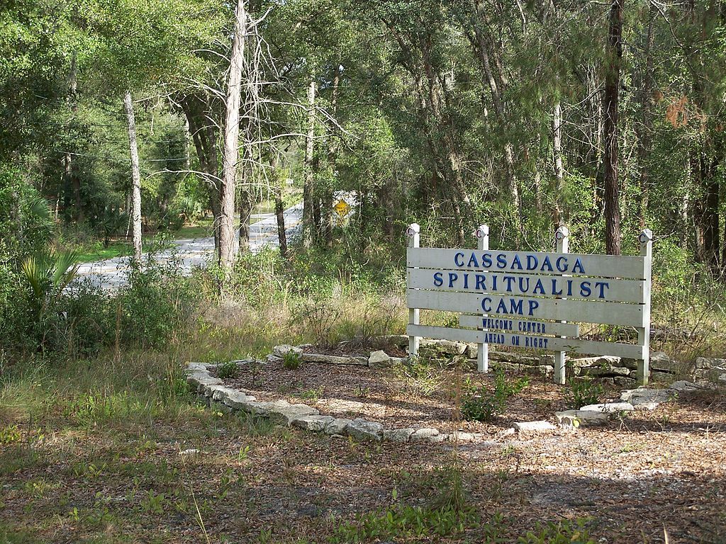 Welcome sign of Cassadaga Spiritualist Camp