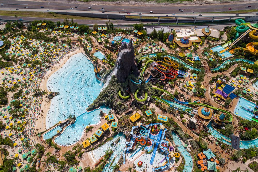 Aerial view of Volcano Bay
