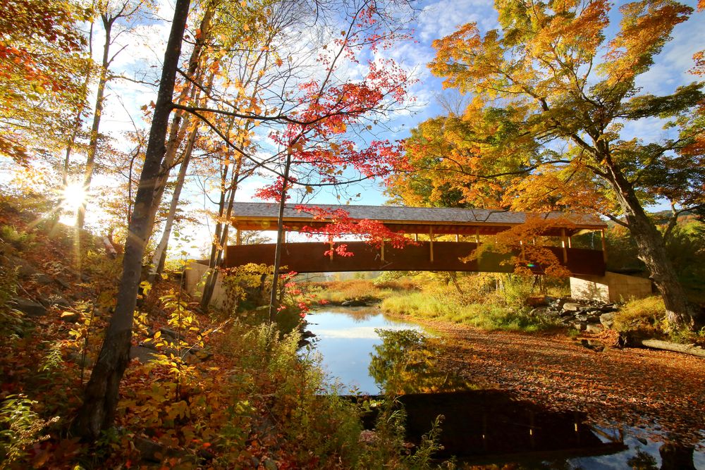 Covered bridge at Windham Mountain