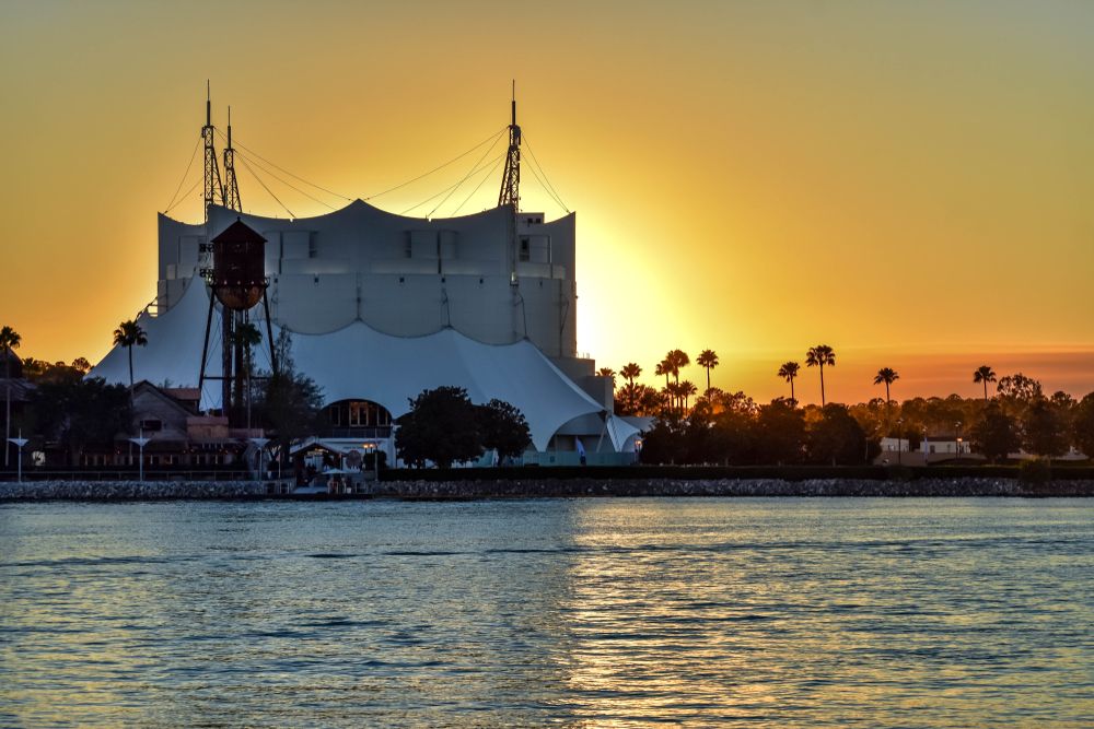 Exterior of the Cirque du Soleil & Disney from Lake buena vista