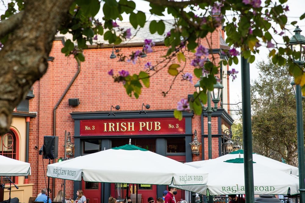Name sign of Raglan Road Irish Pub and Restaurant