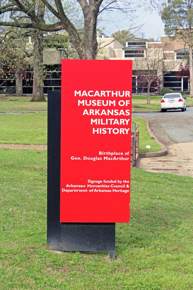 Signage of MacArthur Museum of Arkansas Military History
