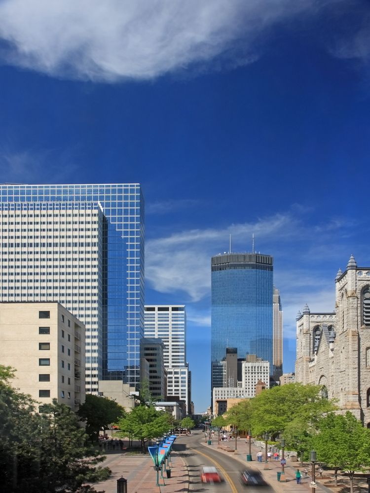 Aerial view of Nicollet Mall street