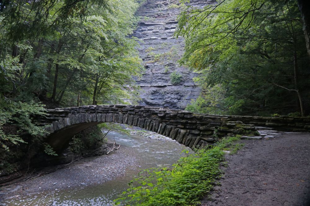 Stone footbridge at Stony Brook State Park