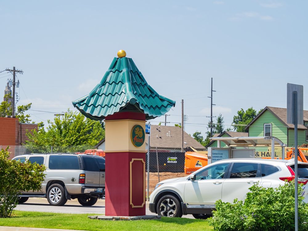 Sign along Asian District