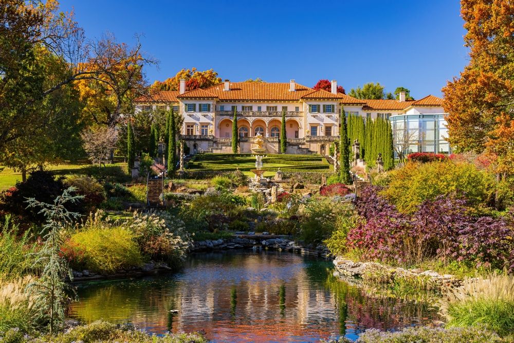 Exterior of the beautiful Philbrook Museum of Art