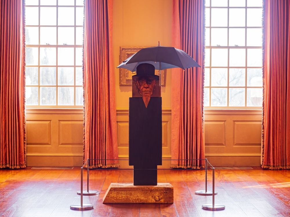 A sculpture in Philbrook Museum of Art