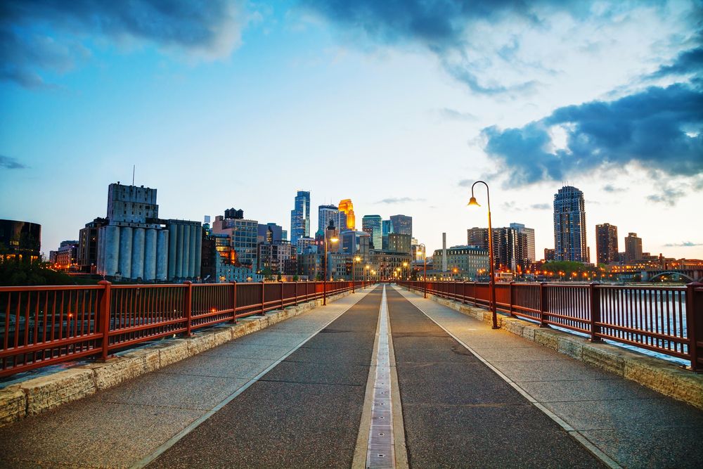The trail of Stone Arch Bridge