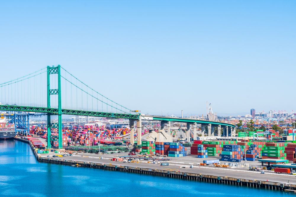 View of Famous Port of Los Angeles