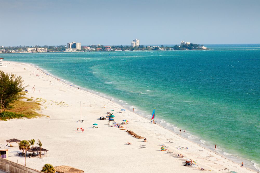 Aerial view of Lido Key Beach