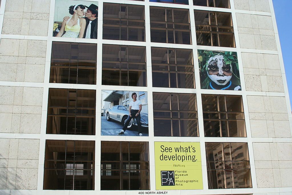 Glass facade of the Florida Museum of Photographic Arts