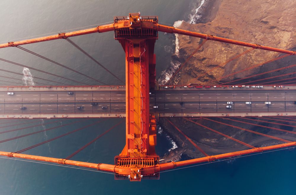Aerial view of the Golden Gate Bridge