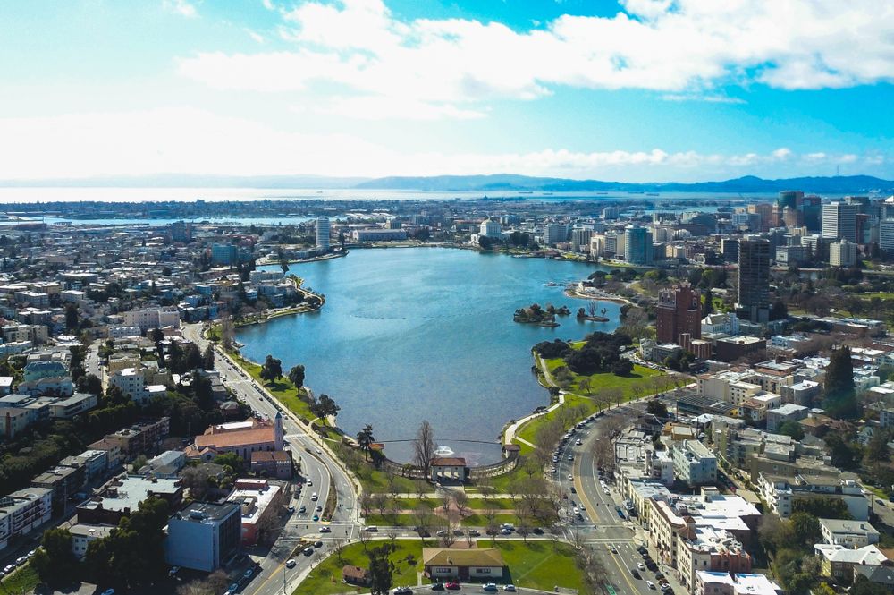 Aerial view of Lake Merritt