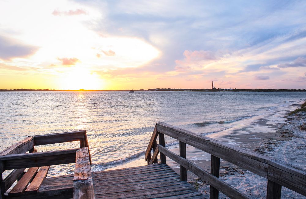 Edge of a boardwalk at New Smyrna Beach
