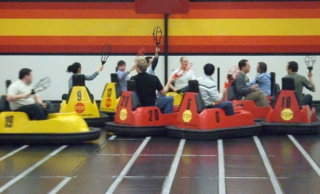 People having fun in WhirlyBall
