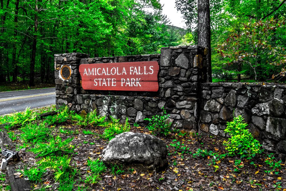 Welcome sign of Amicalola Falls State Park