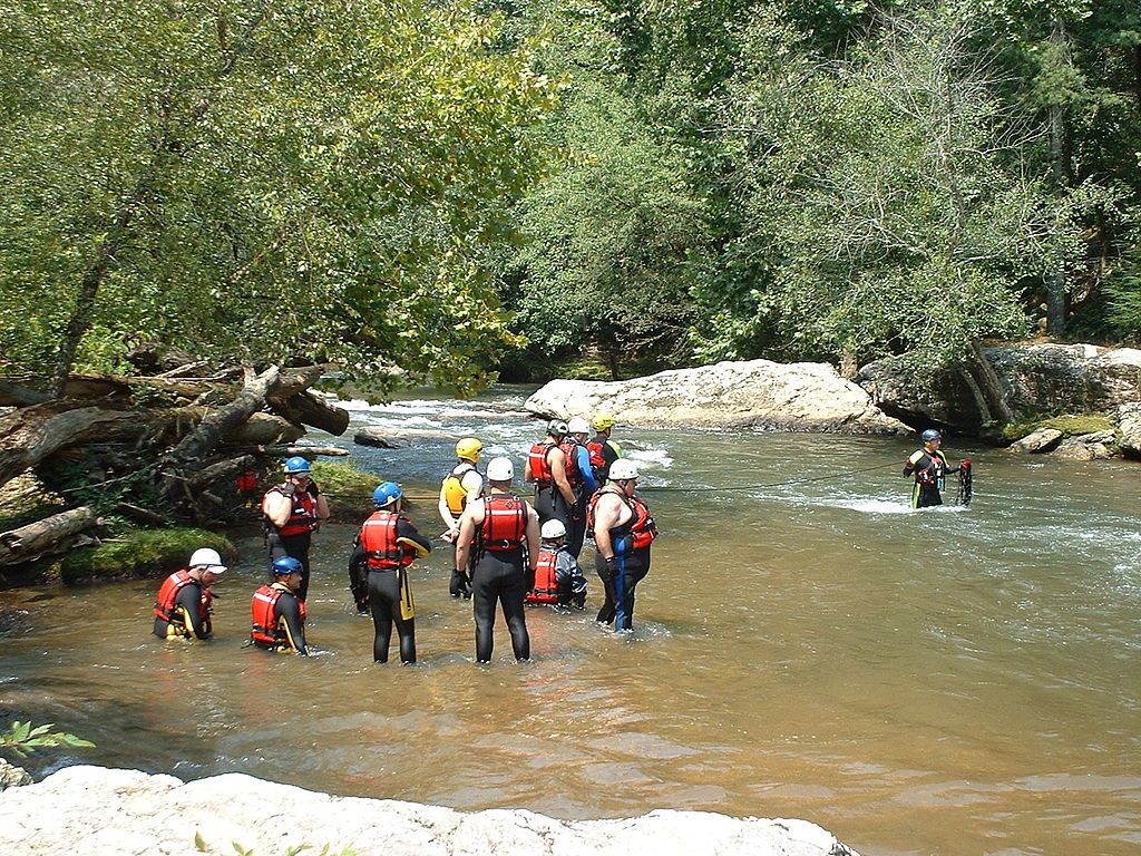 People training on Cartecay River