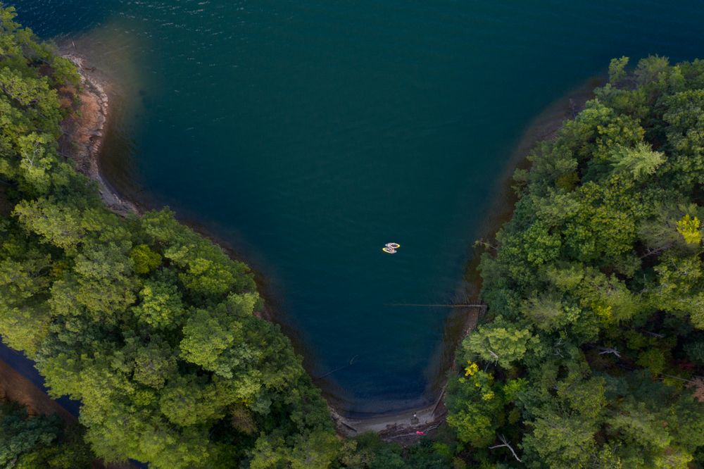 Aerial view of Carters Lake