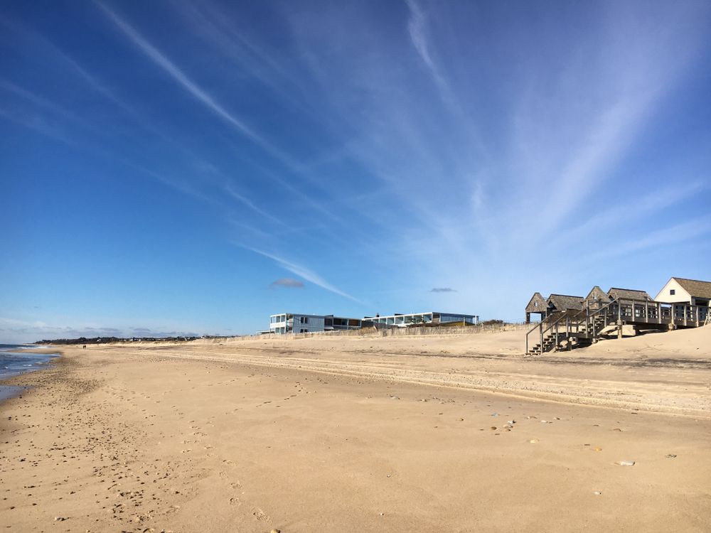 Daytime view of Amagansett cottages