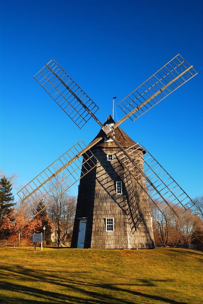 Scenic view of the historic Hook Windmill