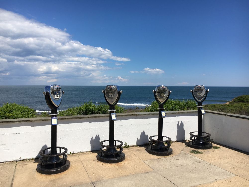 Coin operated binoculars at Montauk County Park