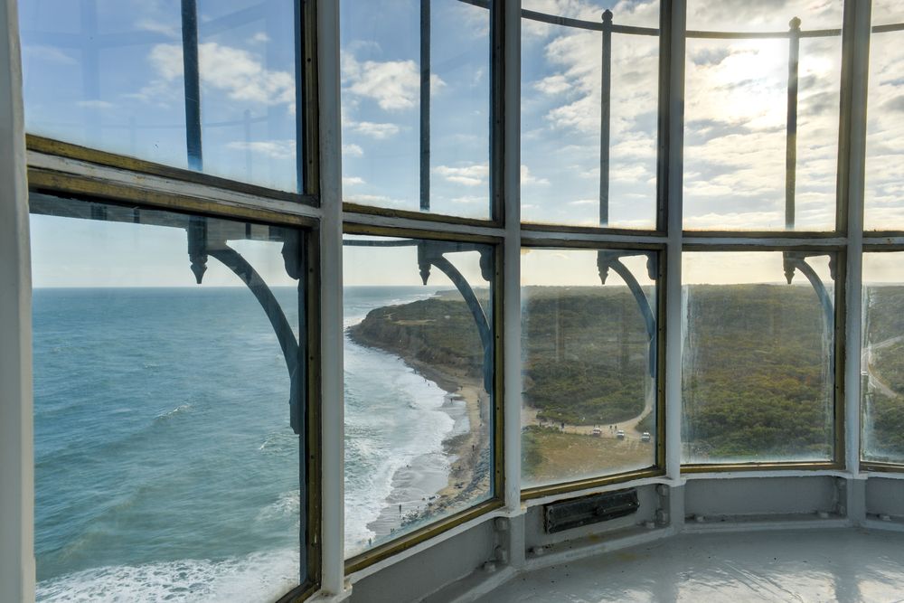 Ocean view from inside Montauk Point Lighthouse