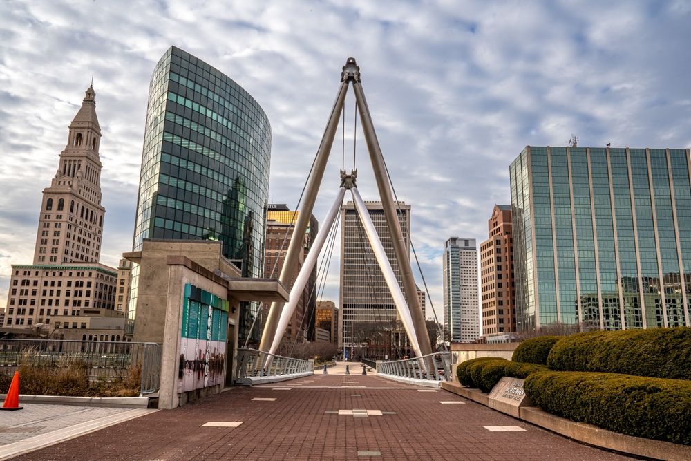 Phoenix gateway bridge at Mortensen Riverfront Plaza
