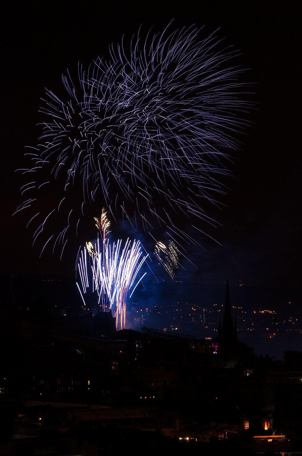 Fireworks during the Edinburgh Fireworks Festival