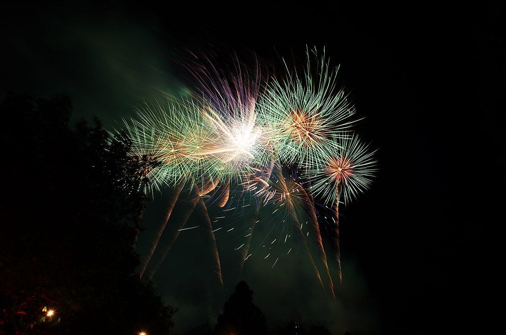 Colorful fireworks at Edinburgh Fireworks Festival