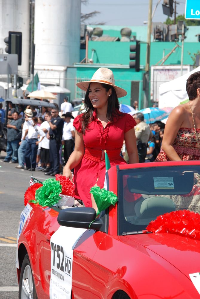 Participant at East Los Angeles Mexican Independence Day Festival's parade