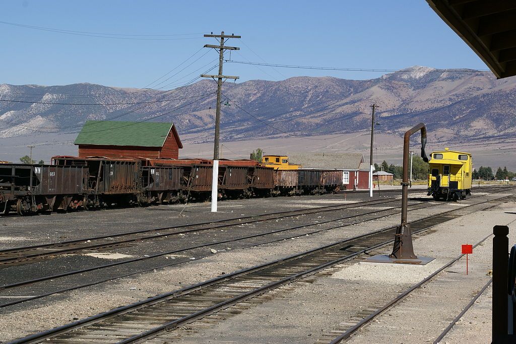 Train tracks at Nevada Northern Railway Museum.