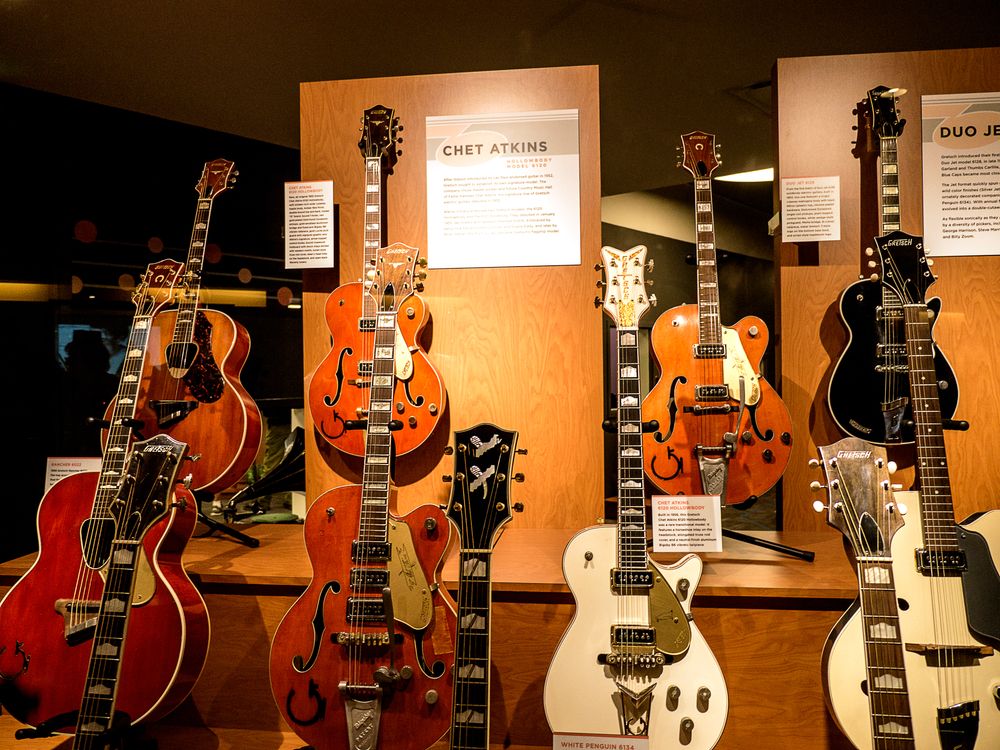 Guitars displayed in Country Music Hall of Fame and Museum