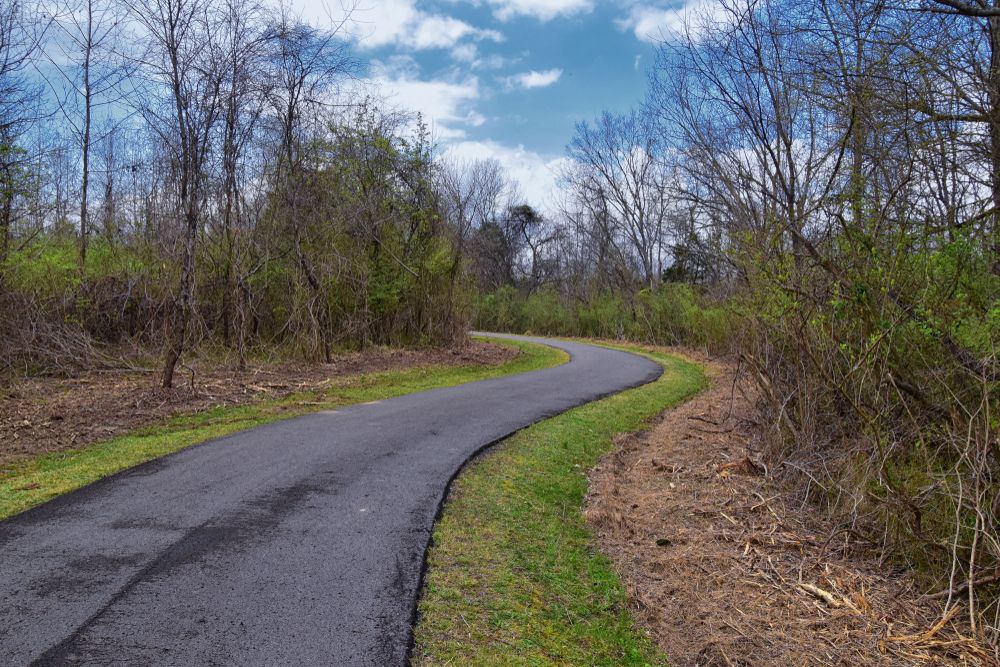 Curved pathway at Shelby Bottoms Greenway and Natural Area