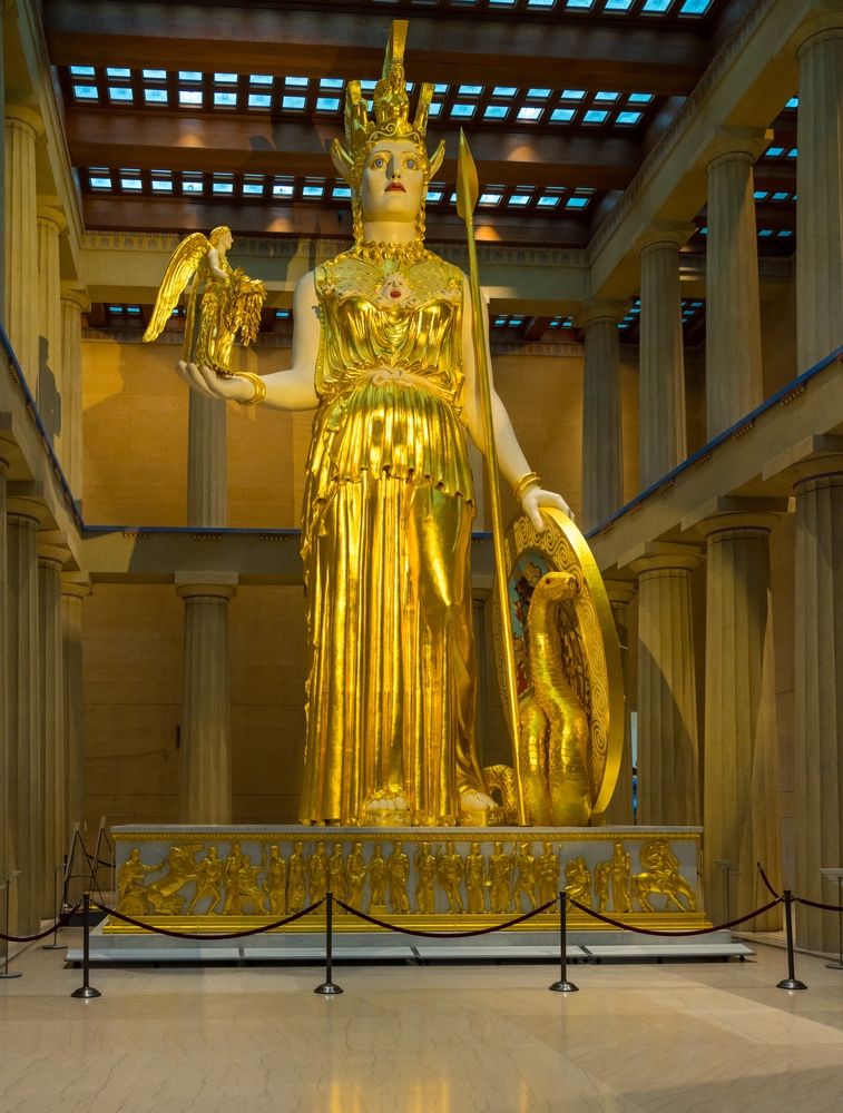 Statue of athena in the Parthenon