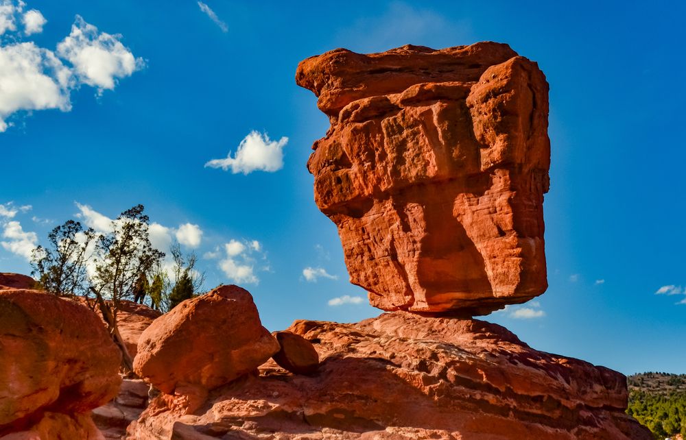 Balanced rock formation at Garden of the Gods