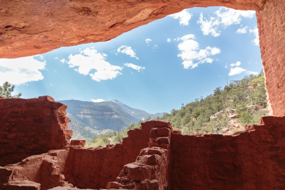 Looking out from Manitou Cliff Dwellings