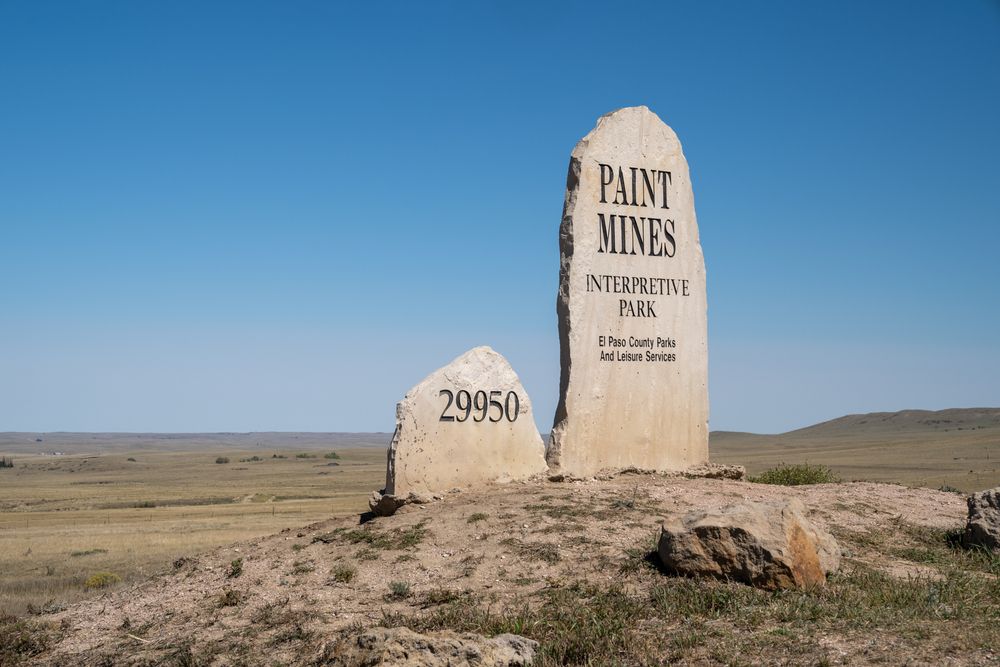 Signage of Paint Mines Interpretive Park
