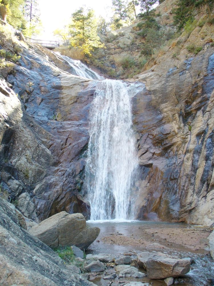 A waterfall at The Broadmoor Seven Falls