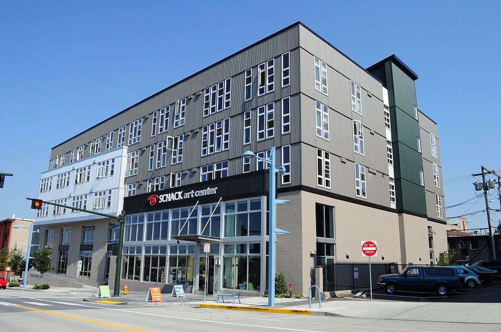 Exterior of Schack Art Center