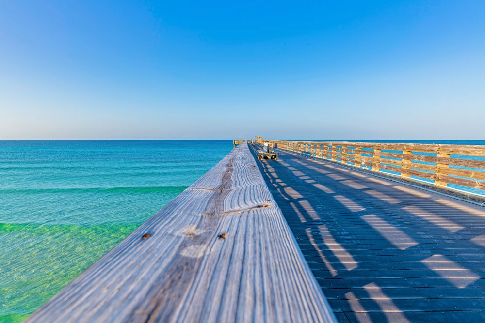 Wooden pier of St. Andrews State Park